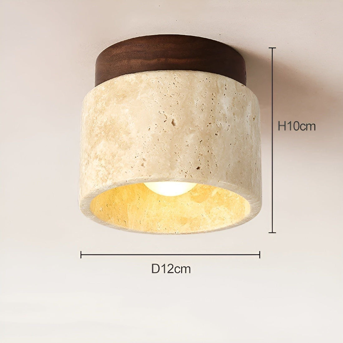 LumiStone - Wabi Sabi Gul Marmorerad Japansk Taklampa