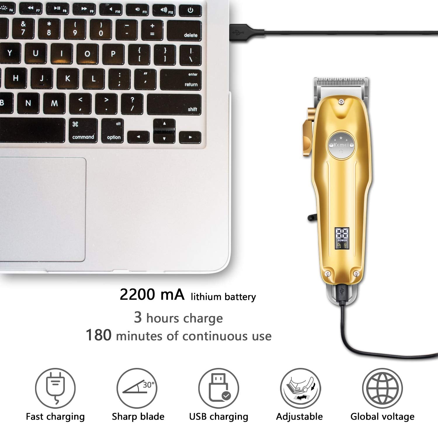 3-i-1 Professionell Hårklippare Kit