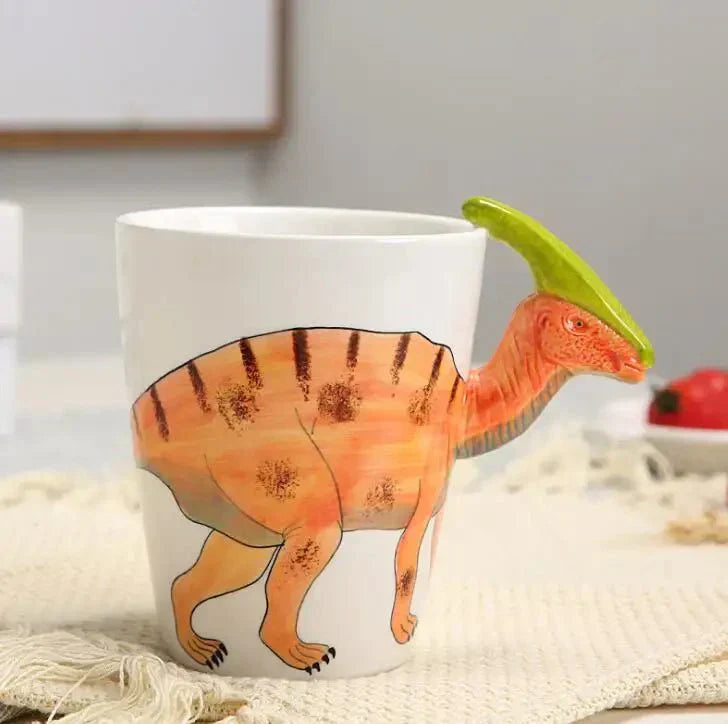 Carvallo – Handmålad Keramisk Dinosaurie Mugge för Kaffe och Te