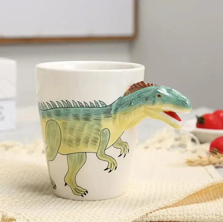 Carvallo – Handmålad Keramisk Dinosaurie Mugge för Kaffe och Te