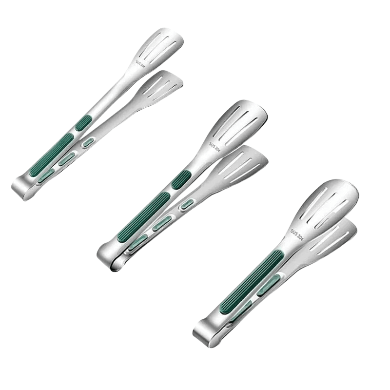 HandyTongs – Halkfria rostfria tång för kött, sallad &amp; bröd