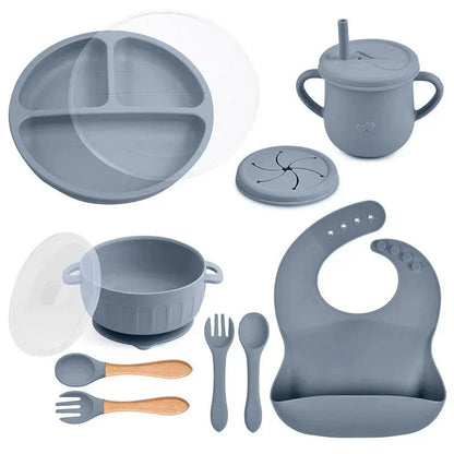 Happymeal Set - Färggarn silikonservis för säker och oberoende ätande