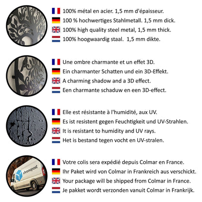 SmokeWhirl Dekor - Minimalistisk Curling Rök Metall Väggdekoration