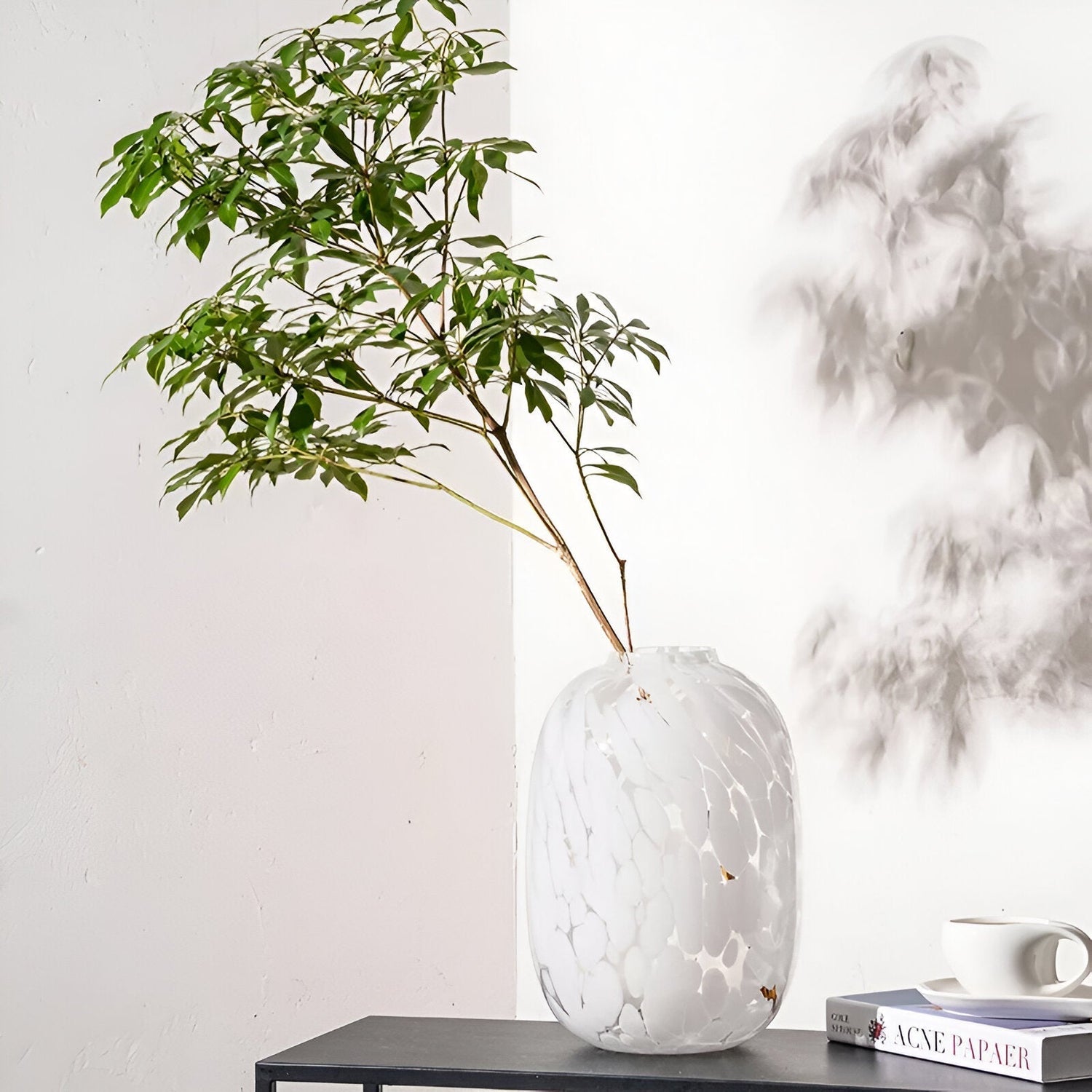 Hög Sense Marmor Effekt Glas Vas för Elegant Dekor