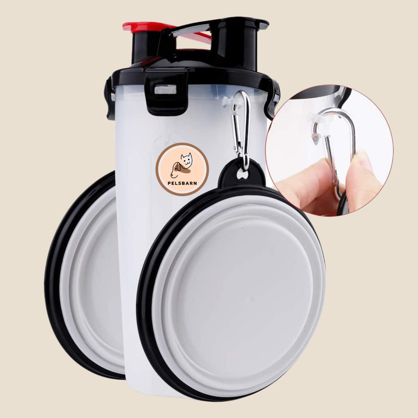 Carvallo PawSip 2-in-1 | För hundar | Med snackfack & återflödesfunktion | BPA-fri & läckagesäker