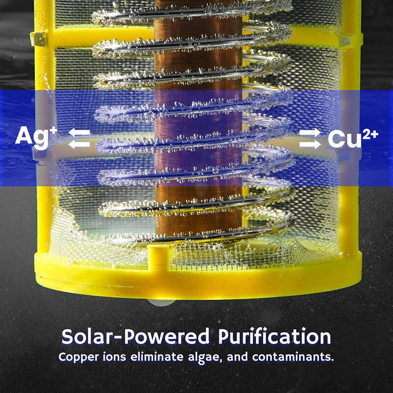 Solenergidriven pooljoniser med LED-lampa