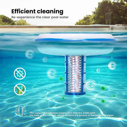 Solenergidriven pooljoniser med LED-lampa