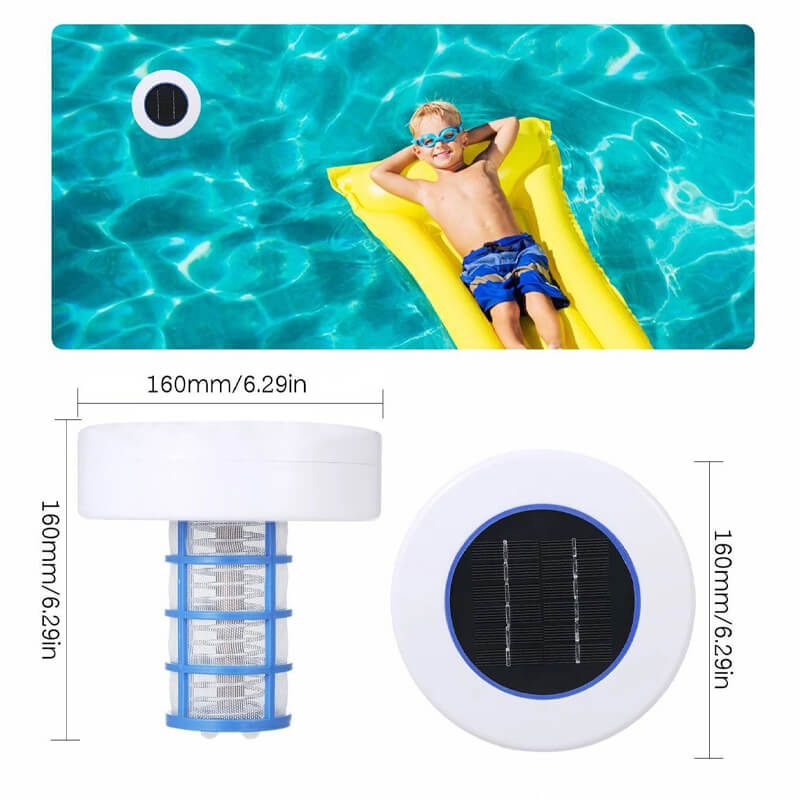 Solenergidriven pooljoniser med LED-lampa