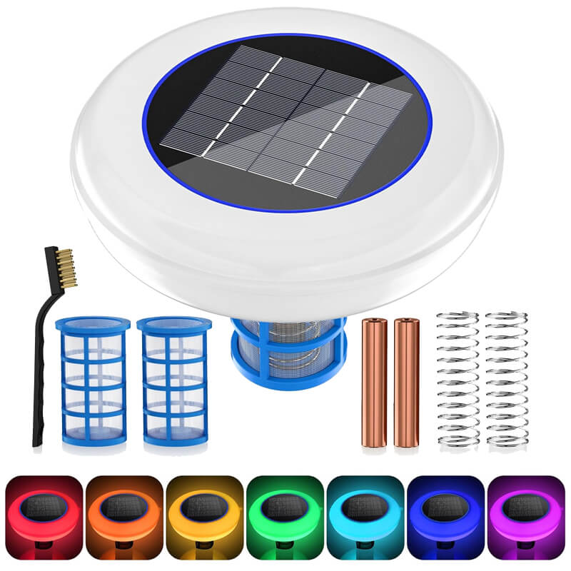 Solenergidriven pooljoniser med LED-lampa