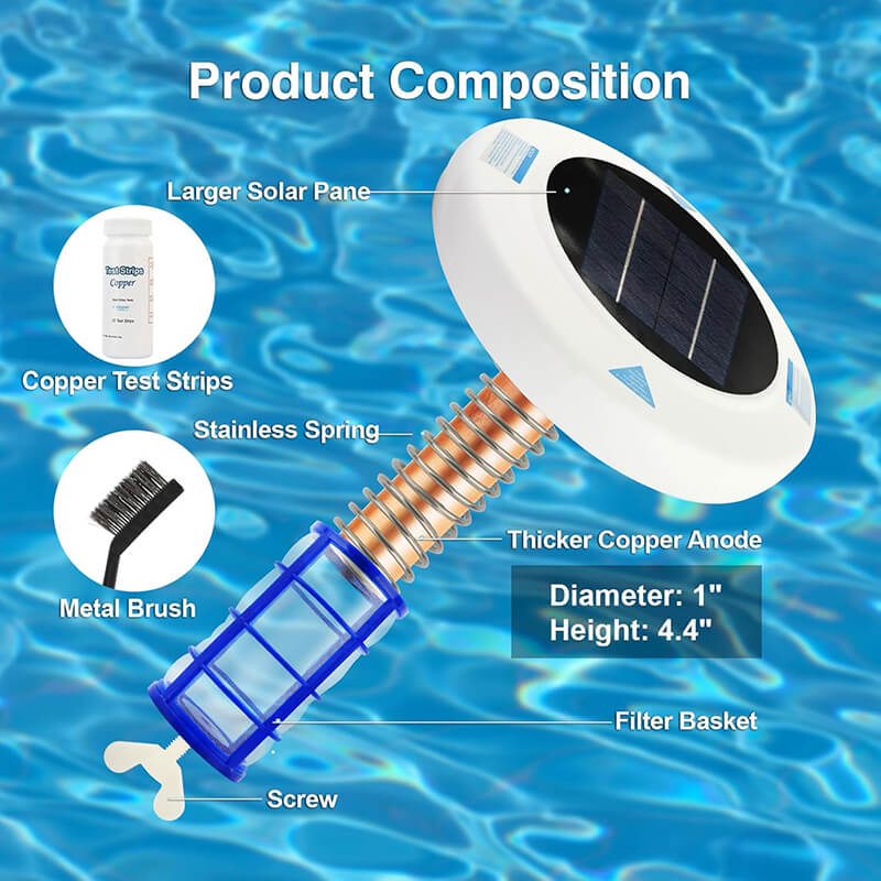 Solenergidriven pooljoniser med LED-lampa