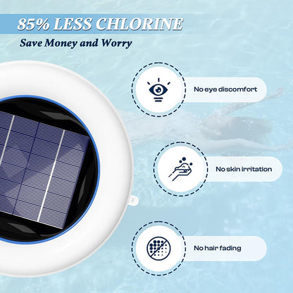 Solenergidriven pooljoniser med LED-lampa
