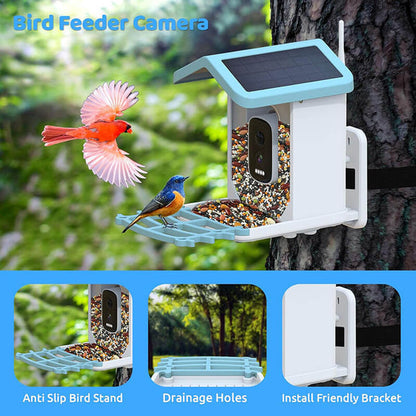 Carvallo med kamera BirdView Pro+ | 2.5K HD &amp; Nattseende | AI-Fågeligenkänning | Sol &amp; USB | IP65