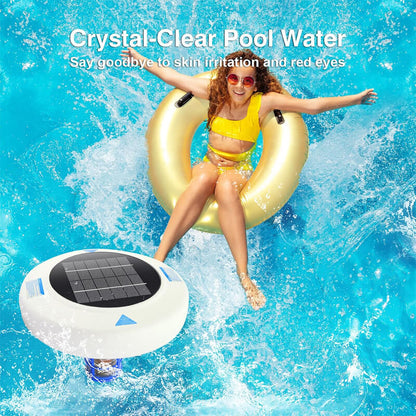 Solenergidriven pooljoniser med LED-lampa