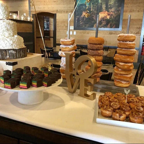 Royallure Trä Donut Ställ och Hållare för Att Visa Donuts, Muffins och Desserter