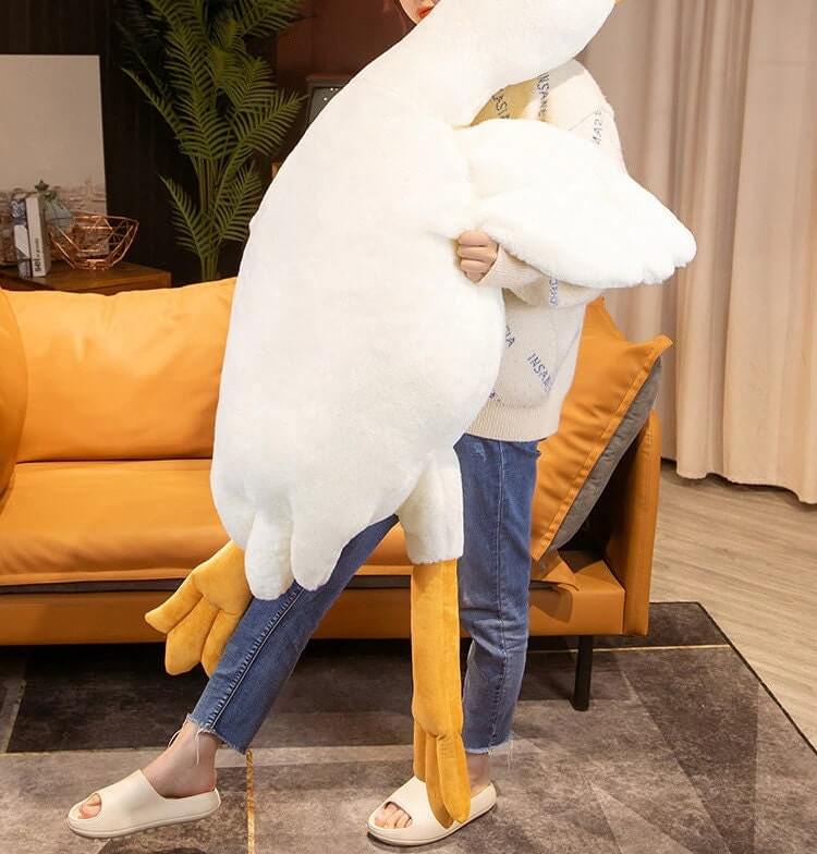 Plush Toy Goose Mjuk Bomull Kramkudde
