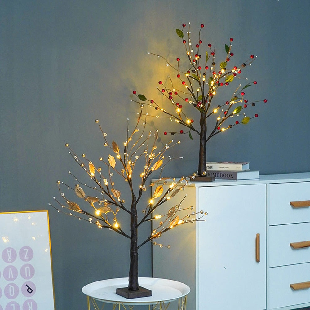 LED Ljus Träd Rustik PVC Bordslampa