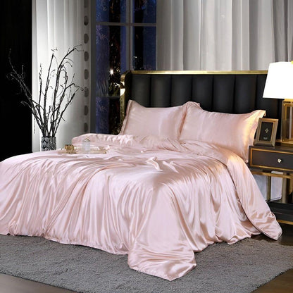 RoyalSilk Sängkläder - Lyxigt Satin Duvet Set (1 Påslakan + 1 Duvetörngott + 2 Örngott)