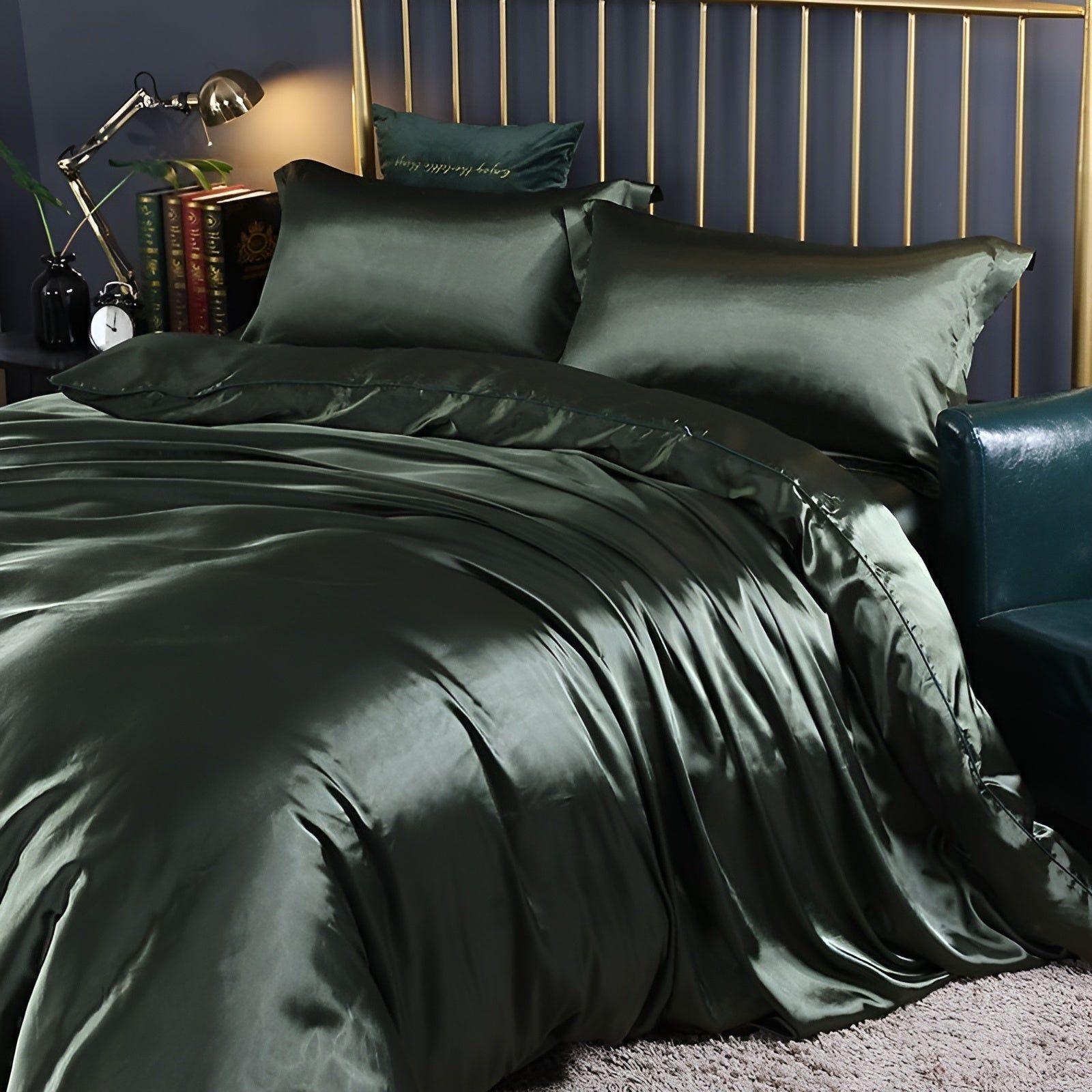 RoyalSilk Sängkläder - Lyxigt Satin Duvet Set (1 Påslakan + 1 Duvetörngott + 2 Örngott)