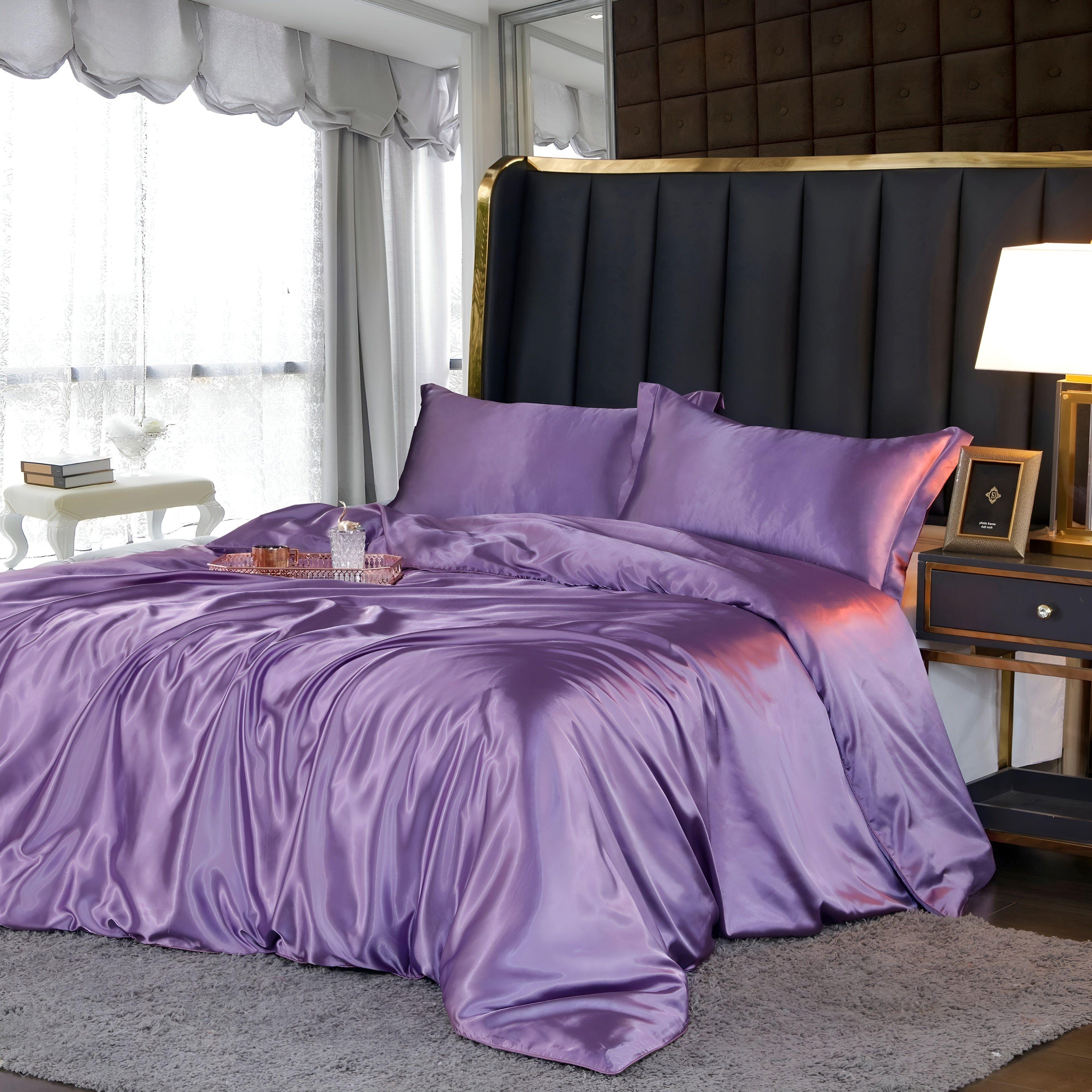 RoyalSilk Sängkläder - Lyxigt Satin Duvet Set (1 Påslakan + 1 Duvetörngott + 2 Örngott)
