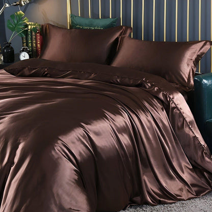 RoyalSilk Sängkläder - Lyxigt Satin Duvet Set (1 Påslakan + 1 Duvetörngott + 2 Örngott)