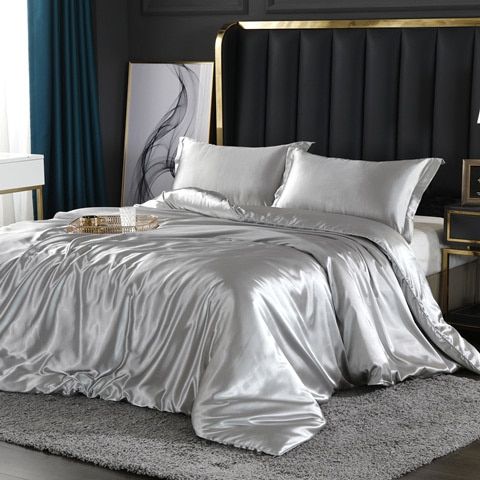 Elegant Comfort Set (4 delar) satin/bomull sängkläder - 2x örngott - lakan