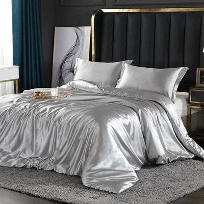 Elegant Comfort Set (4 delar) satin/bomull sängkläder - 2x örngott - lakan