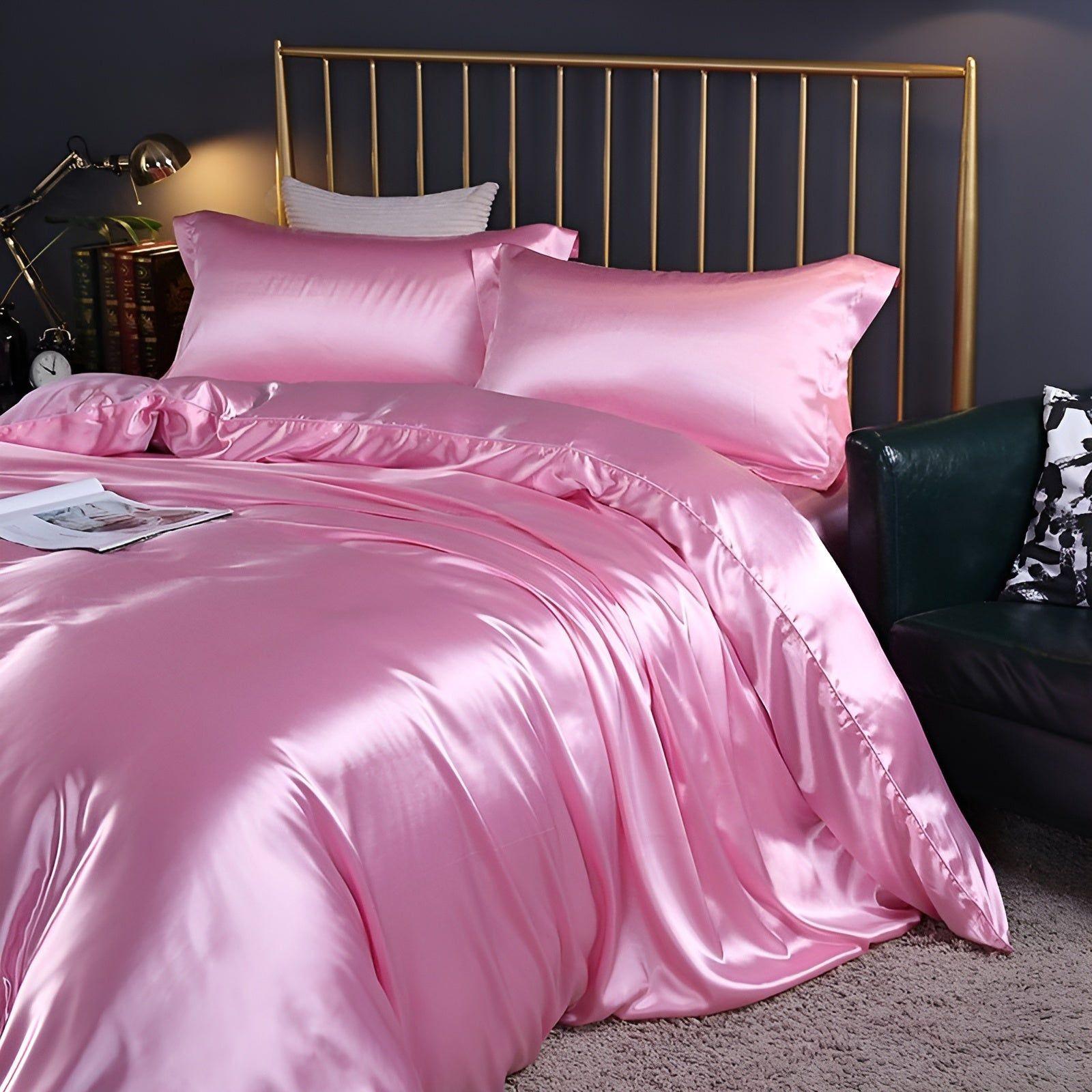 RoyalSilk Sängkläder - Lyxigt Satin Duvet Set (1 Påslakan + 1 Duvetörngott + 2 Örngott)