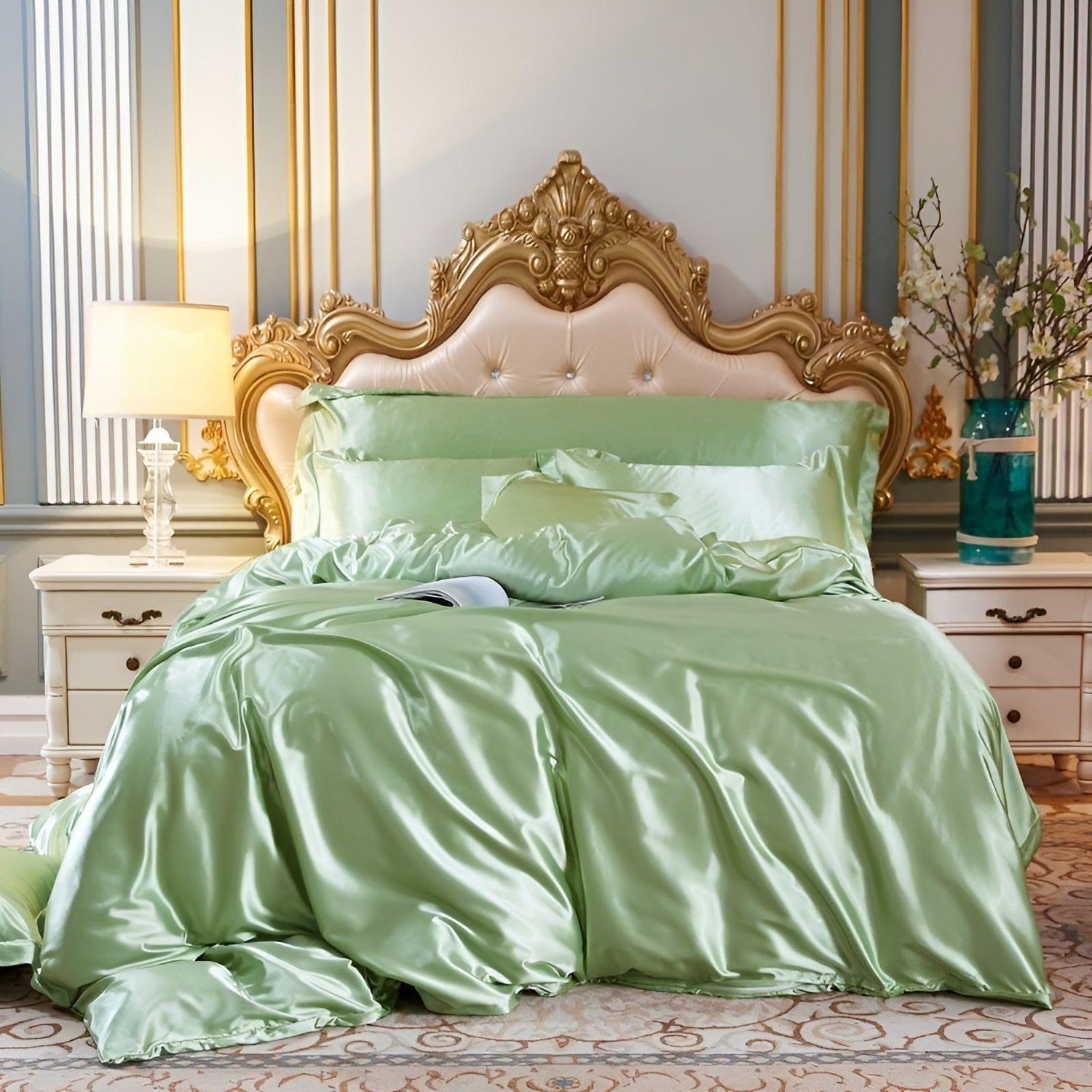 RoyalSilk Sängkläder - Lyxigt Satin Duvet Set (1 Påslakan + 1 Duvetörngott + 2 Örngott)