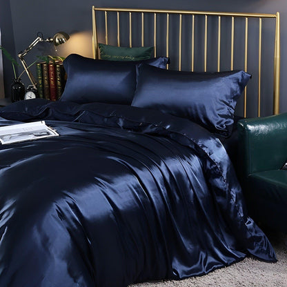 RoyalSilk Sängkläder - Lyxigt Satin Duvet Set (1 Påslakan + 1 Duvetörngott + 2 Örngott)