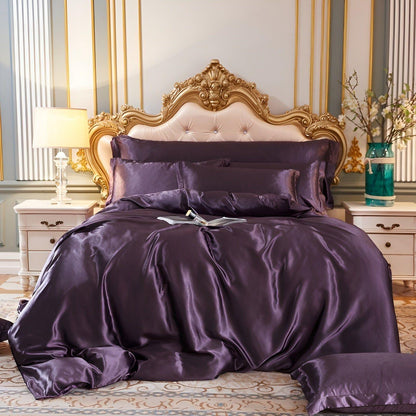 RoyalSilk Sängkläder - Lyxigt Satin Duvet Set (1 Påslakan + 1 Duvetörngott + 2 Örngott)