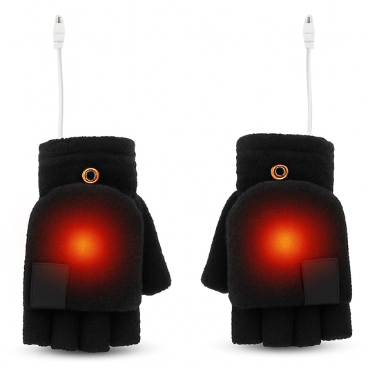 Uppvärmda vinter stickade fingervantar