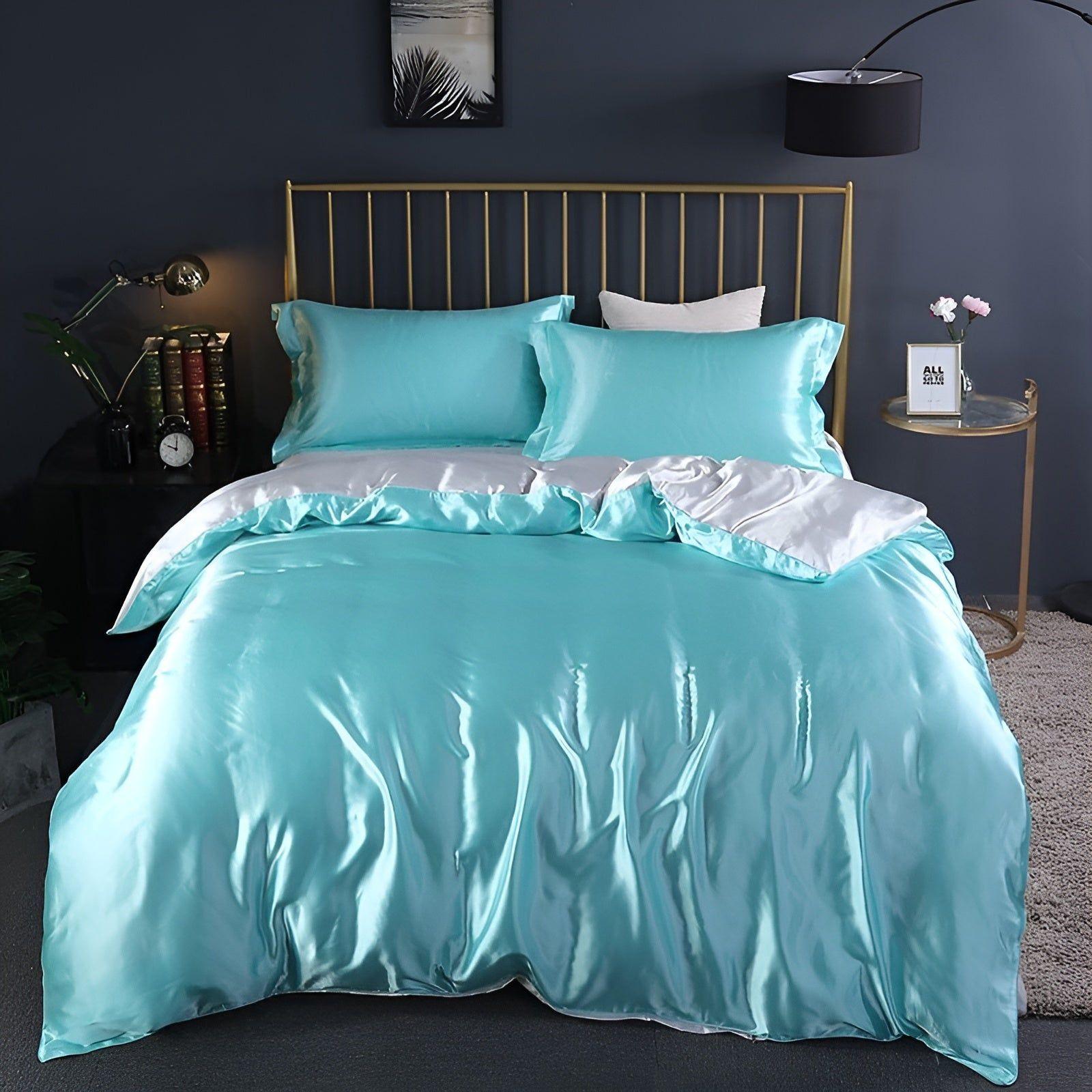 RoyalSilk Sängkläder - Lyxigt Satin Duvet Set (1 Påslakan + 1 Duvetörngott + 2 Örngott)