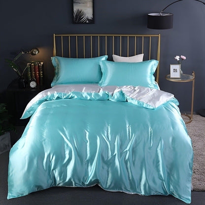 RoyalSilk Sängkläder - Lyxigt Satin Duvet Set (1 Påslakan + 1 Duvetörngott + 2 Örngott)