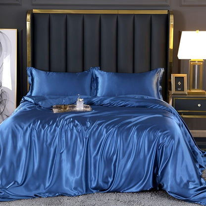 RoyalSilk Sängkläder - Lyxigt Satin Duvet Set (1 Påslakan + 1 Duvetörngott + 2 Örngott)