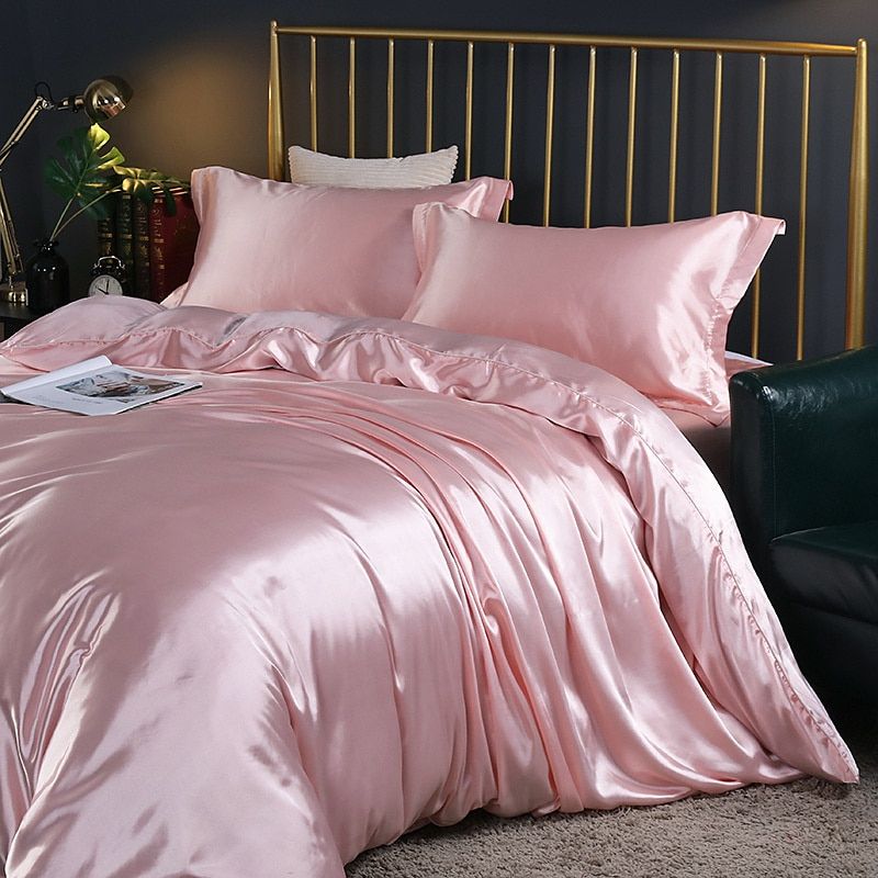 Elegant Comfort Set (4 delar) satin/bomull sängkläder - 2x örngott - lakan