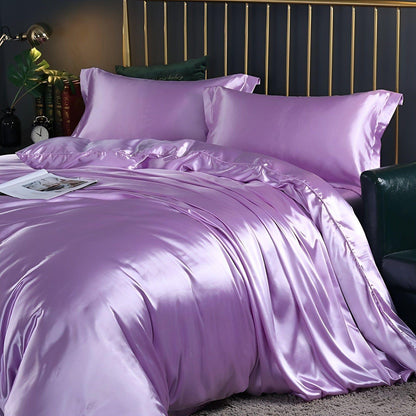 RoyalSilk Sängkläder - Lyxigt Satin Duvet Set (1 Påslakan + 1 Duvetörngott + 2 Örngott)