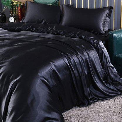 Elegant Comfort Set (4 delar) satin/bomull sängkläder - 2x örngott - lakan