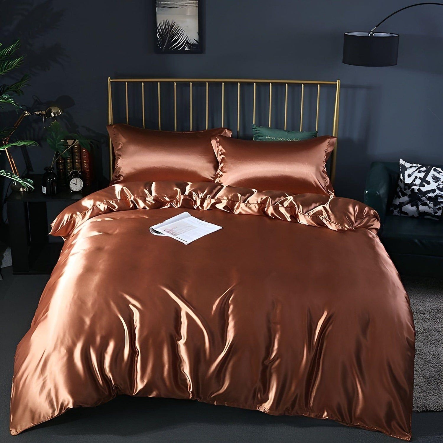 RoyalSilk Sängkläder - Lyxigt Satin Duvet Set (1 Påslakan + 1 Duvetörngott + 2 Örngott)
