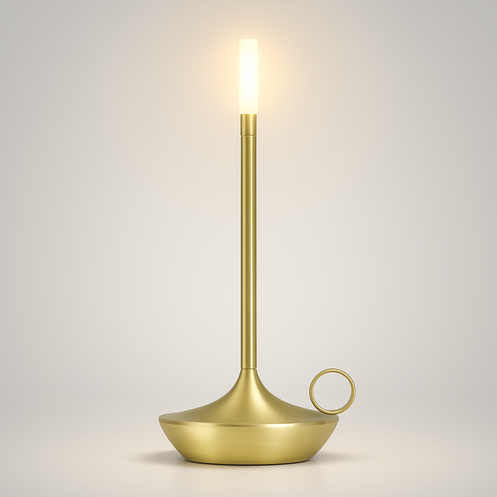 Bordslampa Med Brassy Finish LED Uppladdningsbar Lampa