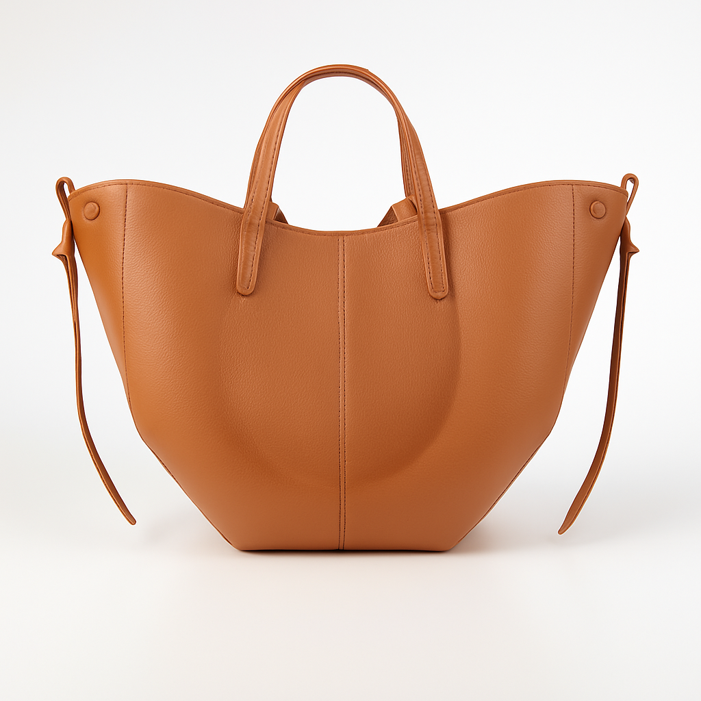 Läder Tote Bag i klassisk minimalistisk stil