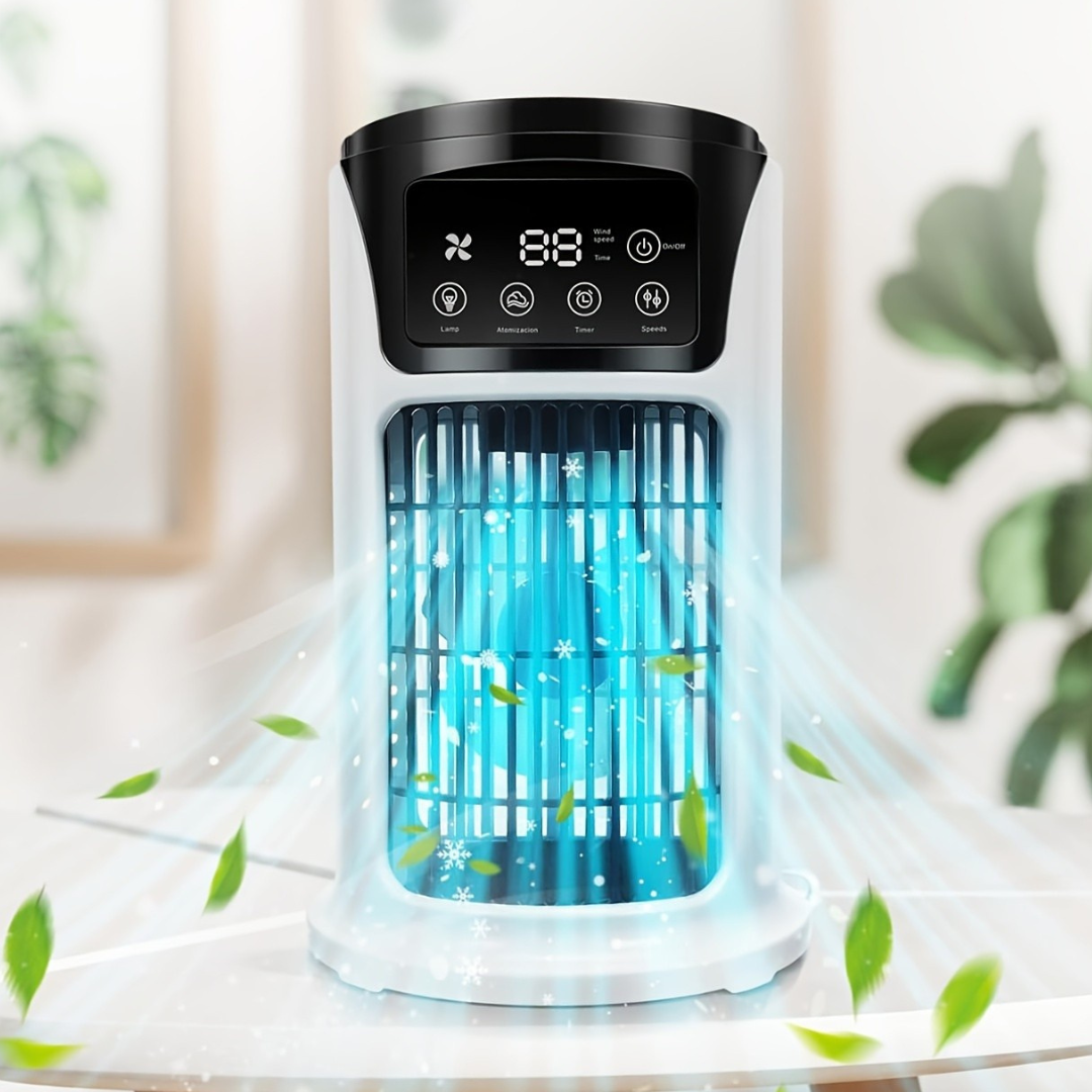 Bärbar Luftkylare Luftfuktare Fläkt USB Vit