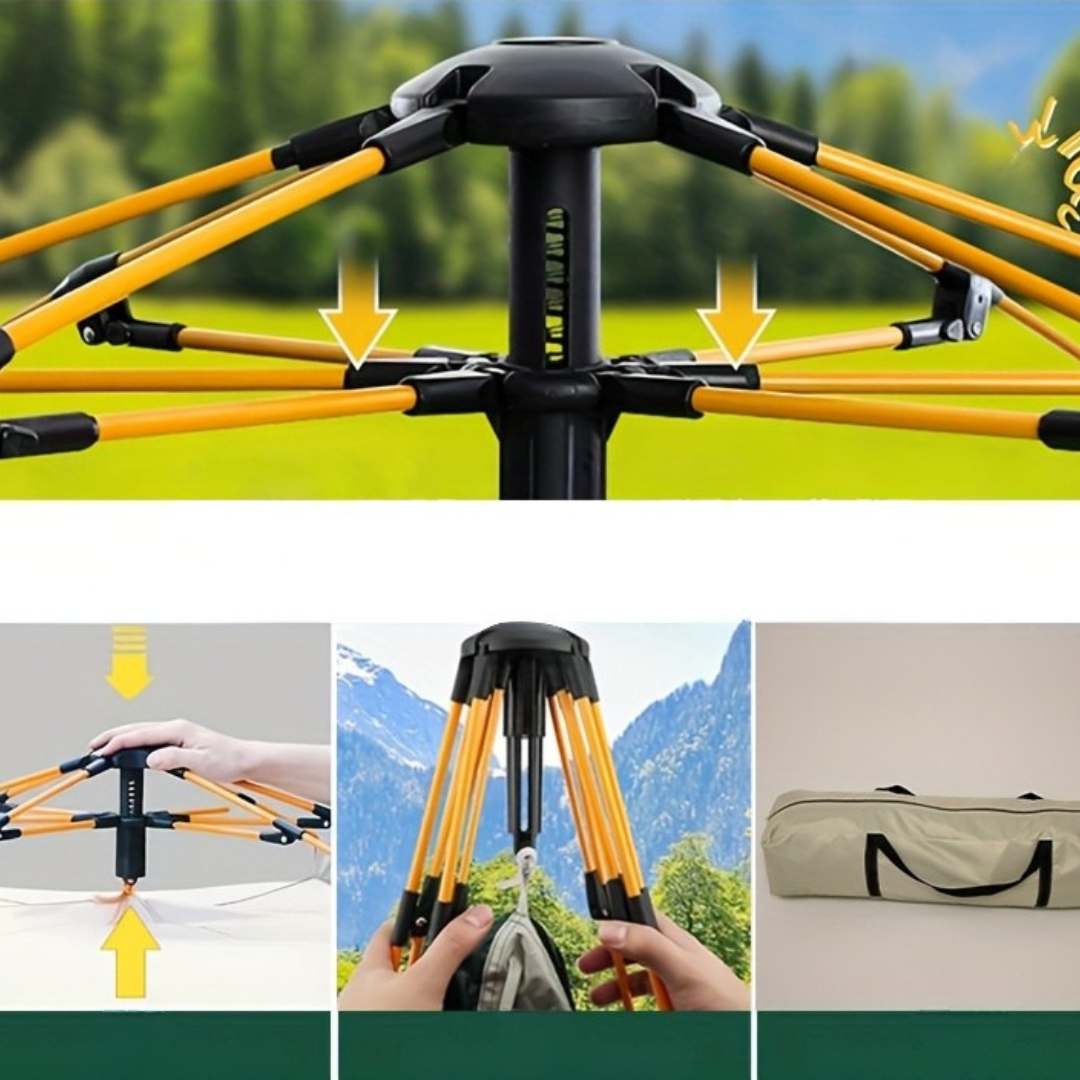 Pop Up Campingtält med dubbla dragkedjedörrar