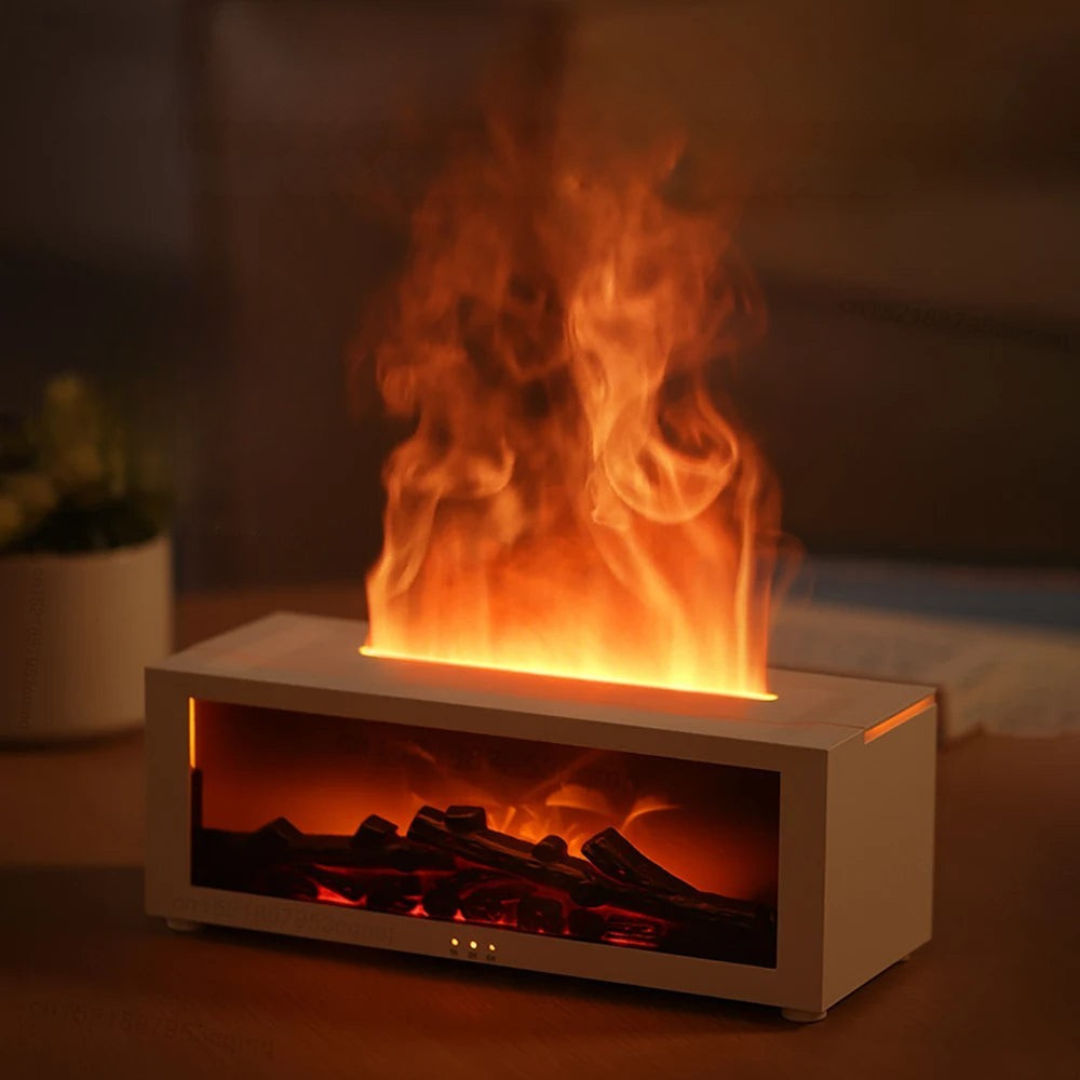 Luftrenare med flammande effekt och aromdiffusor