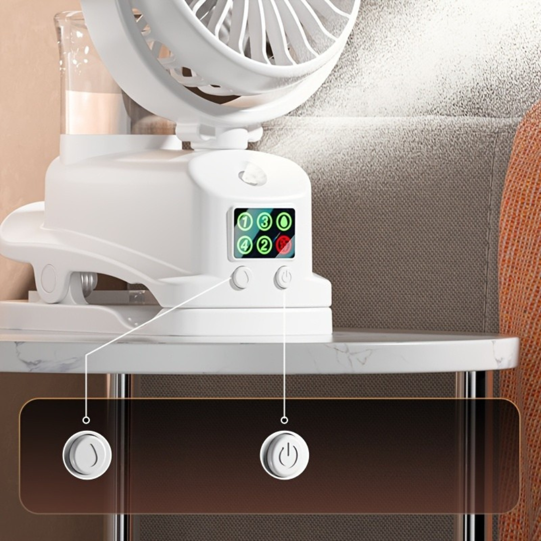 Bärbar USB Skrivbordsvifta Luftfuktare Uppladdningsbar