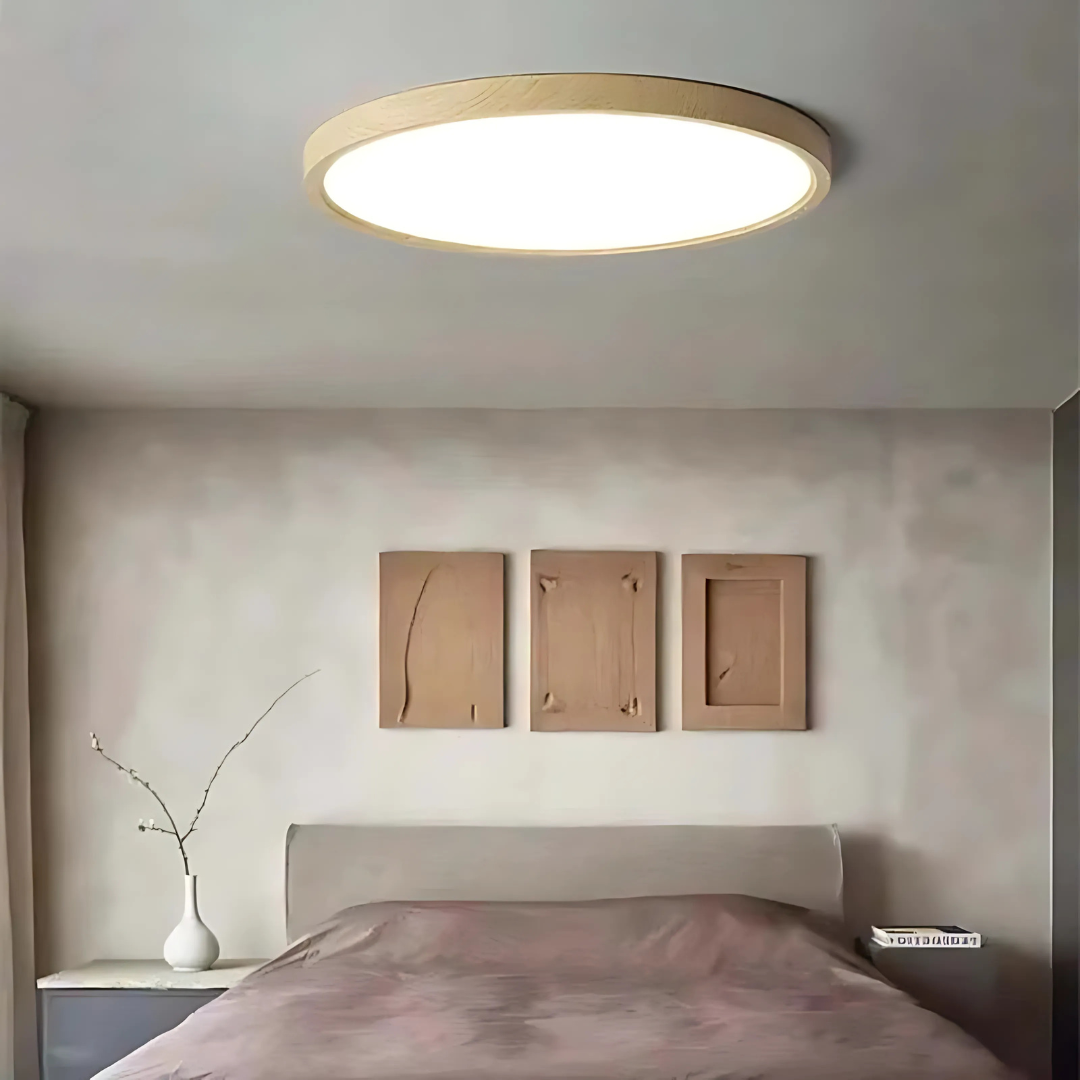 Trä LED Taklampa för Moderna Sovrum