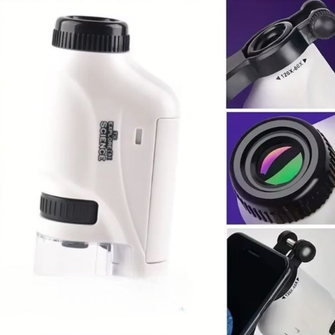 Barns Bärbar LED Fickmikroskop Leksak