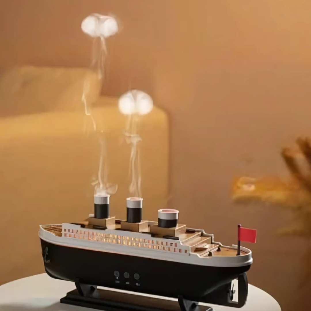 Luffuktare med belysning och aromdiffusor