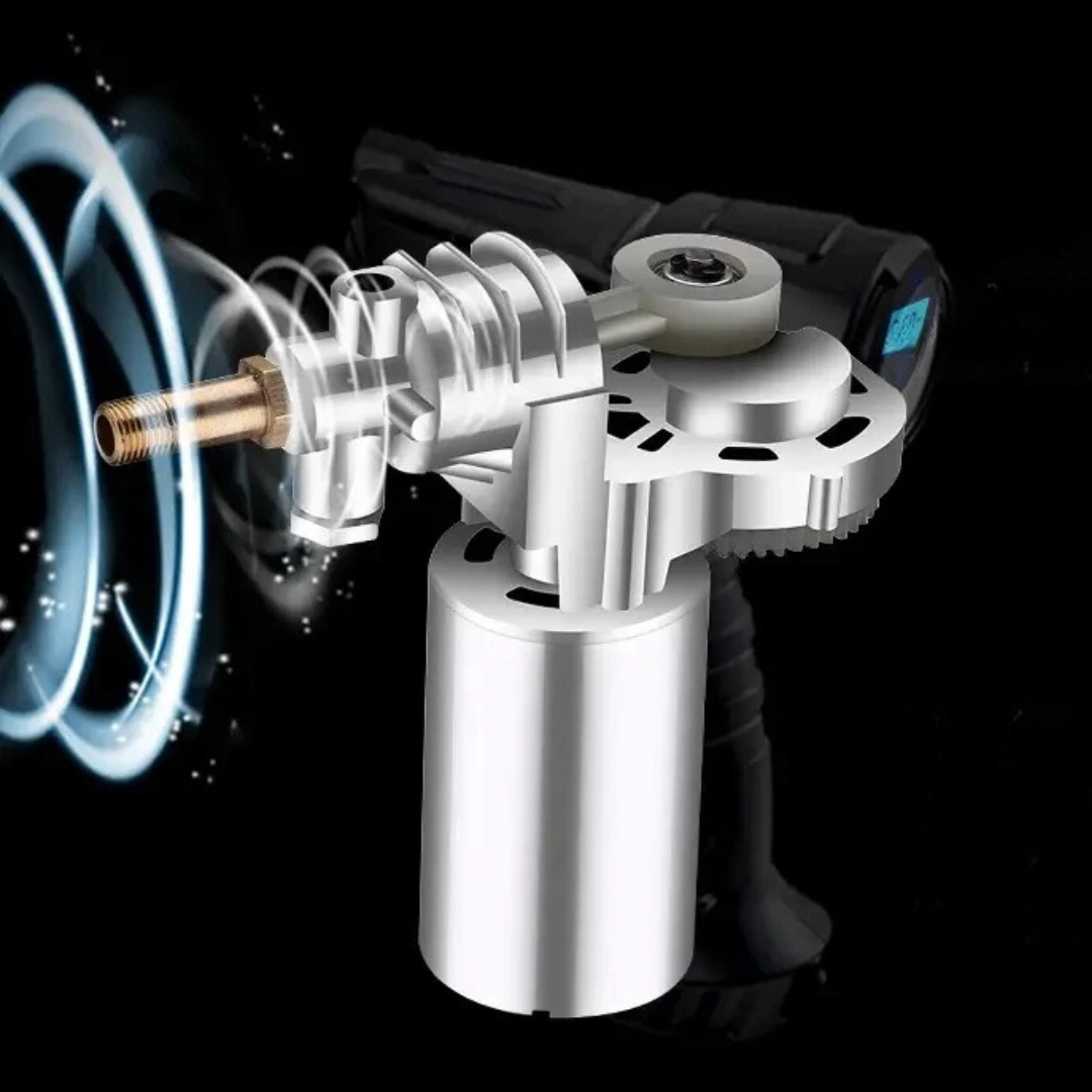 Däckpump med digital display och LED-lampa