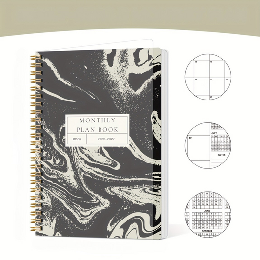 Månatlig Pappersplanerare med Spiralbindning