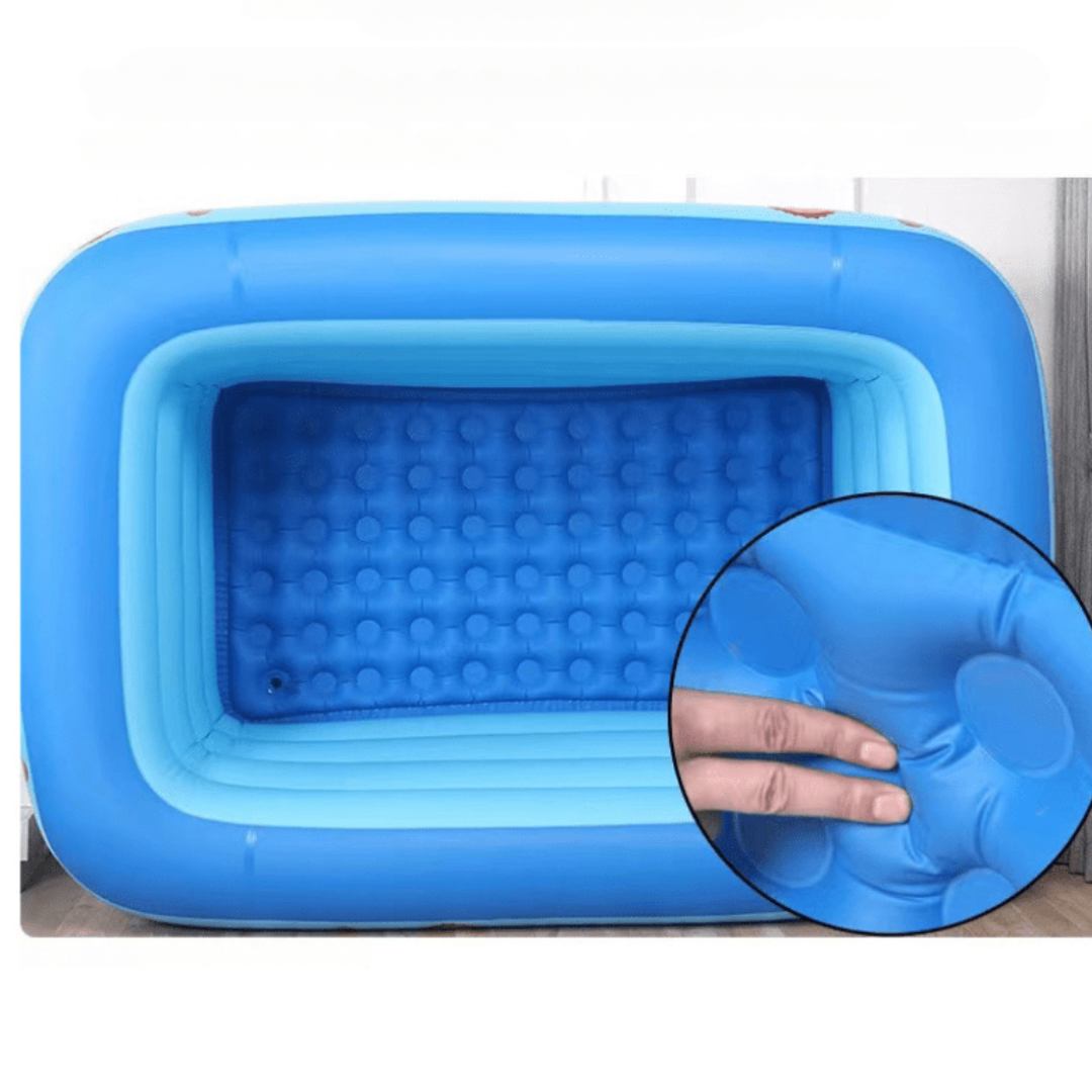 Uppblåsbar Familjepool Blå PVC Rektangulär